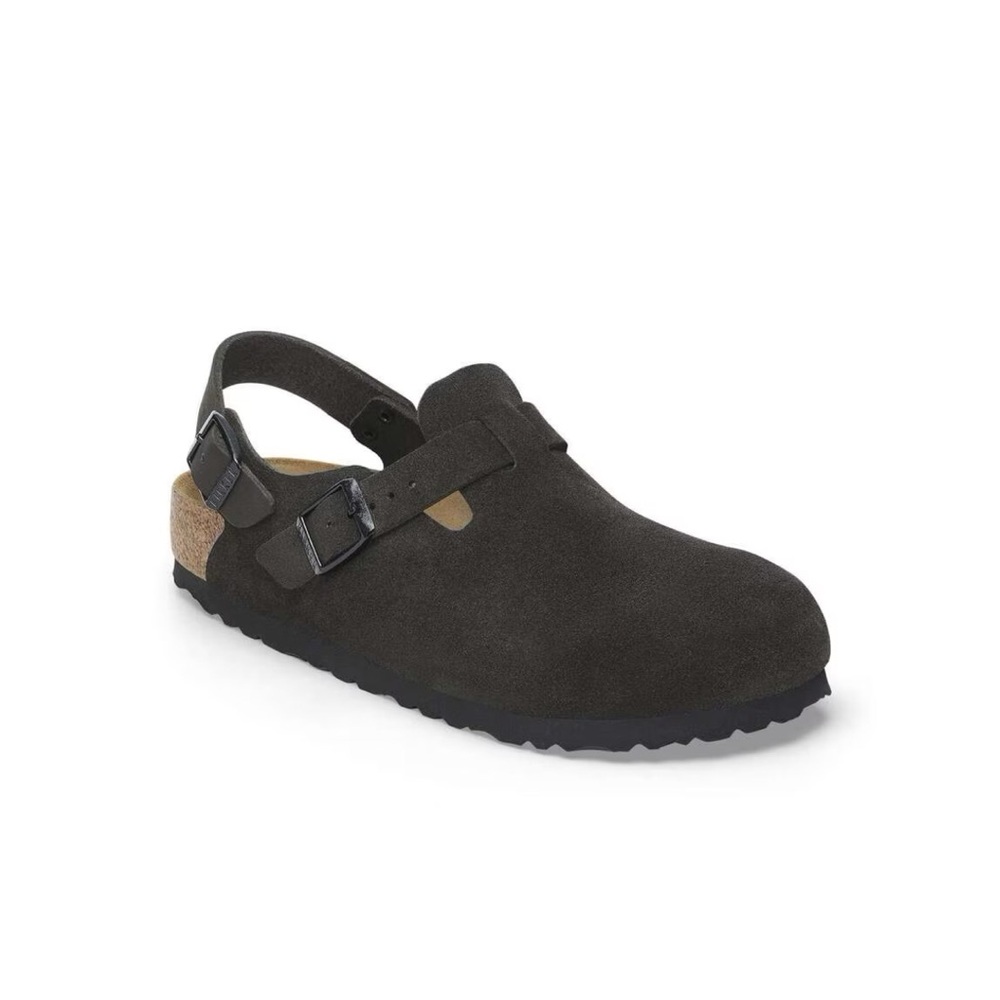 Birkenstock. Tokio Clog. Black Suede Leather.